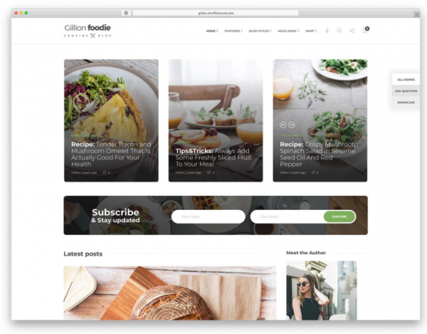 Desain dengan tampilan grid untuk menyajikan berbagai makanan secara rapi